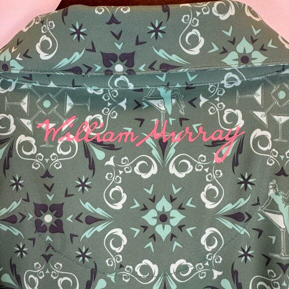 William Murray Men’s M Golf Polo Shirt Turquoise Martini Stretch Performance EUC - Picture 10 of 10